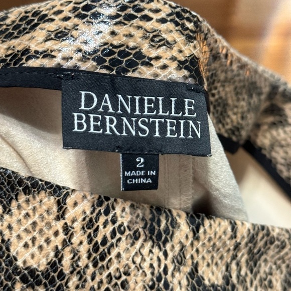 DANIELLE BERNSTEIN Faux Snakeskin Pants Sz 2 Beige Black - Picture 11 of 11